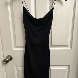 B. Smart Elegant Black Dress with Spaghetti Straps